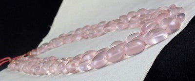Certified Natural Rose Quartz 1415 Ct Beads Cabochon Pink Gemstone Necklace