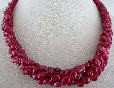 Certified Natural Spinel Beads 394 Ct Sterling Silver Vintage Necklace