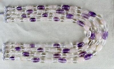 Multi Natural Semi Precious Gemstone Necklace 1080 Cts Fashion Beads Cabochon