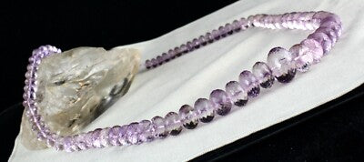 Natural Pink Amethyst Beads Faceted Round 663 Ct Gemstone Fashion Necklace