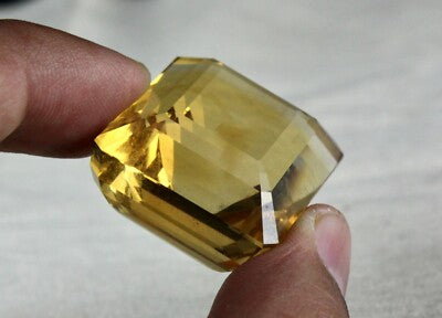 Certified Natural Citrine Gemstone Pendant 152 Ct Golden Topaz 32x28mm Octagon