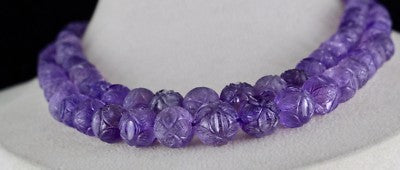 Certified Natural Amethyst Beads 616 Ct Purple Gemstone Vintage Necklace