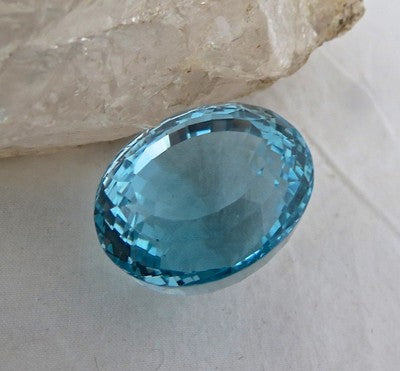 Certified Classic Blue Topaz Oval 123 Ct 27x24mm Gemstone Pendant