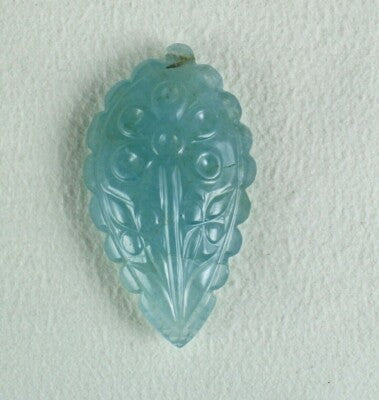 Certified Natural Blue Aquamarine 76.60 Ct Carved Gemstone Drilled For Pendant