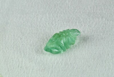 Certified Natural Colombian Emerald Carved Leaf 9.72 Ct Loose Gemstone