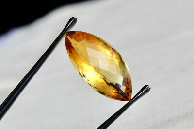Natural Yellow Citrine 15.87ct Fancy Faceted Gemstone Pendant Designing