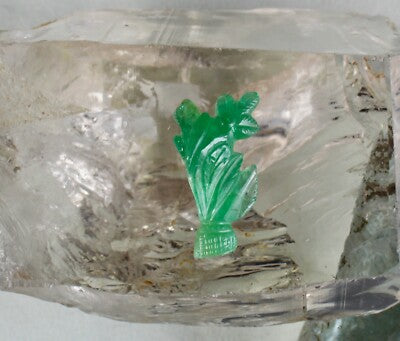 Certified Antique Natural Emerald 20.96ct Leaf Flower Carve Pendant Brooch Women