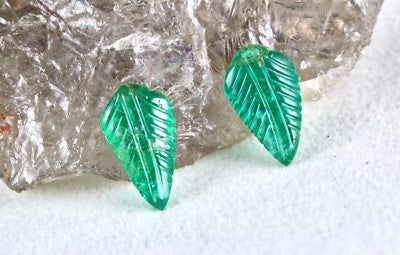 Certified Multi Emerald Ruby Sapphire Carved Leaves Loose Gemstone Necklace Set