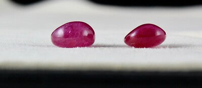 Certified Burmese Ruby Cabochon 18.18ct Gemstone Pair Earring Sterling Silver