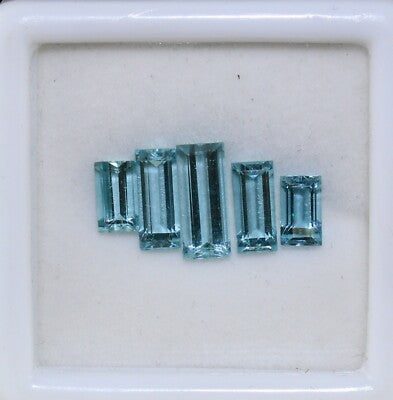 Certified Natural Aquamarine Baguette Cut 5 Pcs 5.99 Ct Gemstone Ring Pendant
