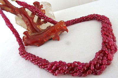 Certified Natural Spinel Beads 394 Ct Sterling Silver Vintage Necklace