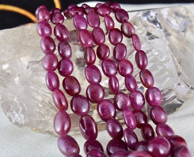 Certified Natural Untreated Ruby 568 Ct Beads Cabochon Gemstone Necklace