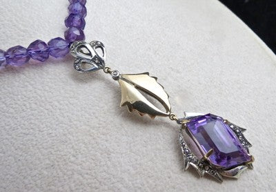 Certified Natural Amethyst 155ct Natural Diamond 18k Gold Sterling Silver Set