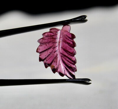 Natural Pink Tourmaline 5.44 Ct Carved Leaf Gemstone For Pendant Ring