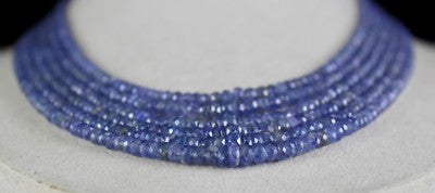 Natural Tanzanite 312 Ct Faceted Beads Necklace 15-18 Inches For Women