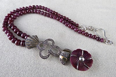 Certified Vintage Ruby 10ct Natural Diamond Sterling Silver Pendant Earring Set