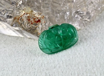 Certified Multi Emerald Ruby Sapphire Carved Leaves Loose Gemstone Necklace Set