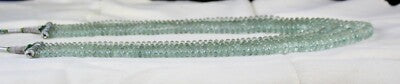 Certified Green Amethyst Necklace 939 Ct Faceted Round Beads Elegant For Women