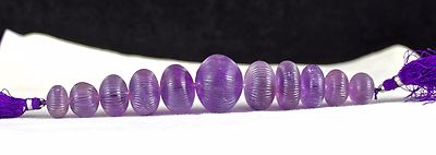 Certified Natural Amethyst Carved Beads 512 Ct Jewelry Designing 11 Pc Loose