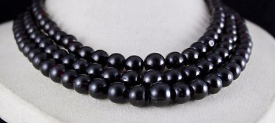 Natural Red Garnet Round Beads Necklace 1451 Ct Gemstone Beaded Fashion Jewelry