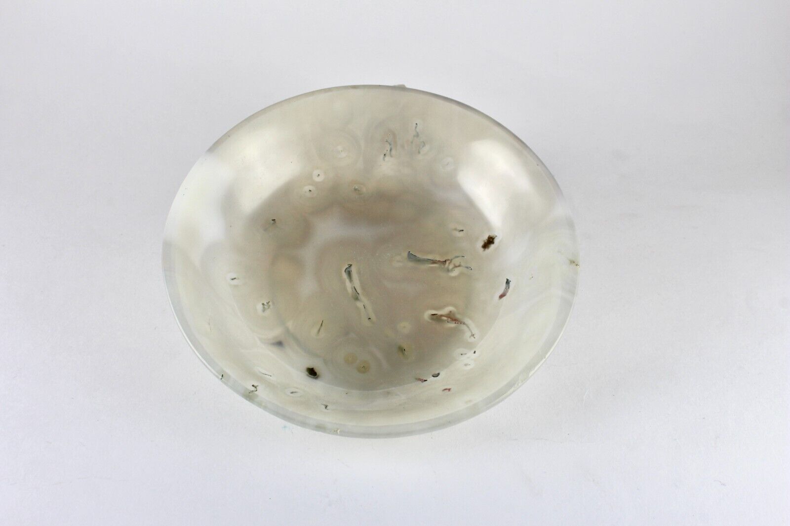 HAND CRAFTED NATURAL CHALCEDONY 1100 CARATS CARVED DESIGNER BOWL FOR HOME DECOR