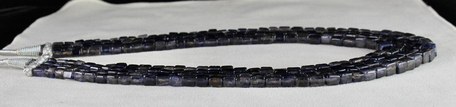 Blue Natural Iolite Square Beads Necklace Antique Gemstone Fashion, 602 Ct, 4 L