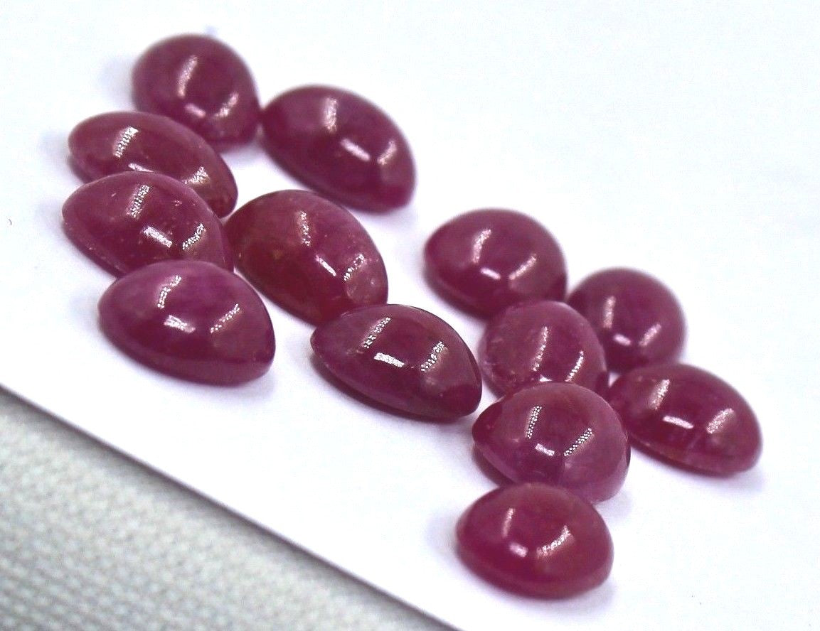Natural Ruby 22.95 Ct Oval Cabochon 8x6mm Loose Gemstone Set