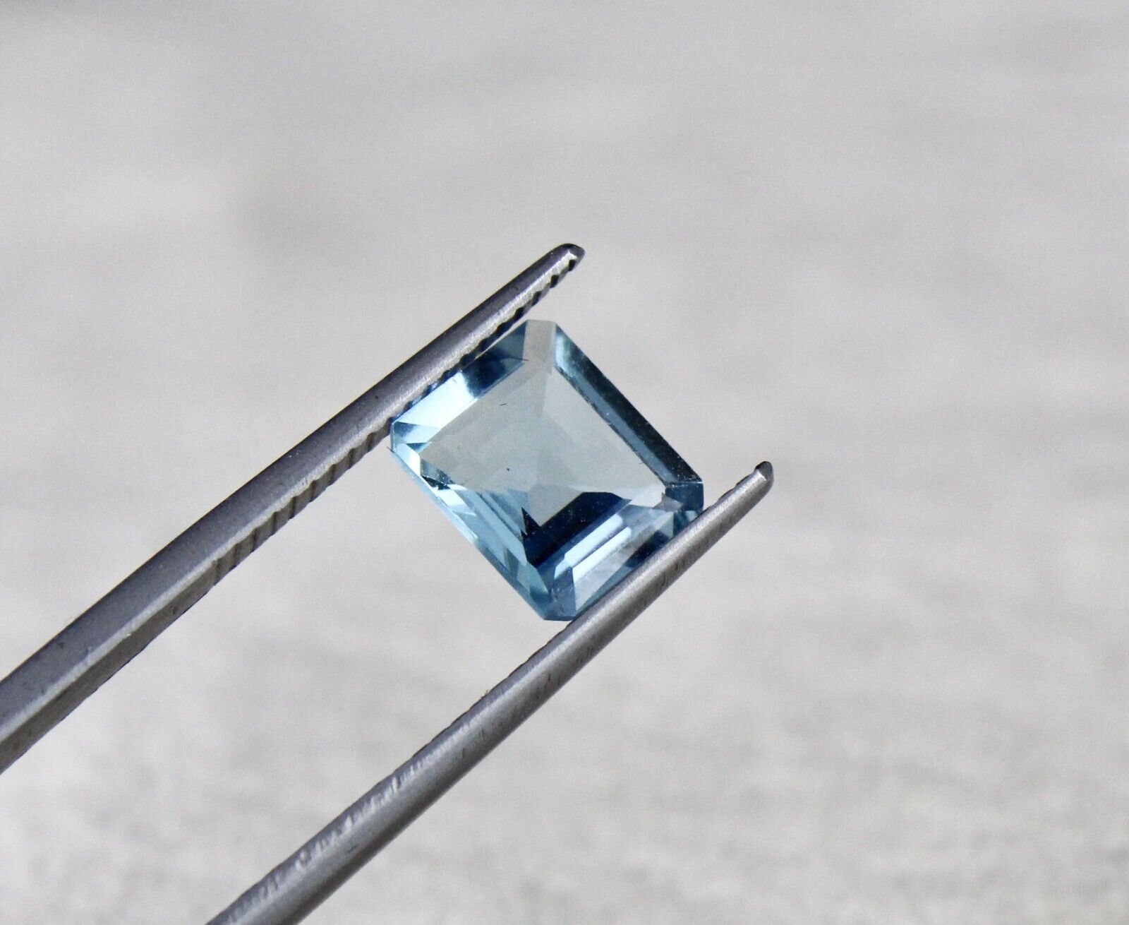 Rare Natural Blue Aquamarine Octagon Cut 1.60 Cts Gemstone Pendant Ring