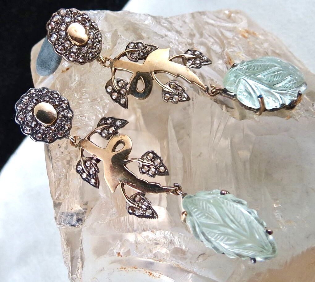 Certified Natural Blue Aquamarine 10ct Natural Diamond Sterling Silver Earrings