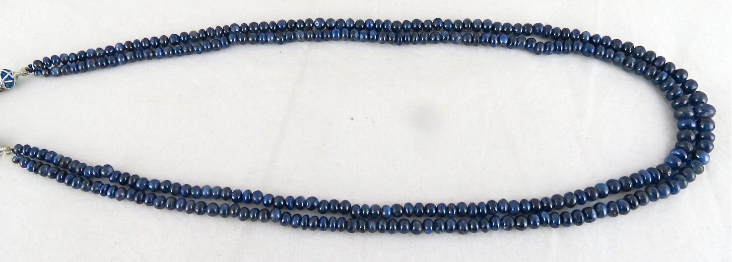 Natural Unheated Blue Sapphire Beads Round 2 L 269 Ct Gemstone Fashion Necklace