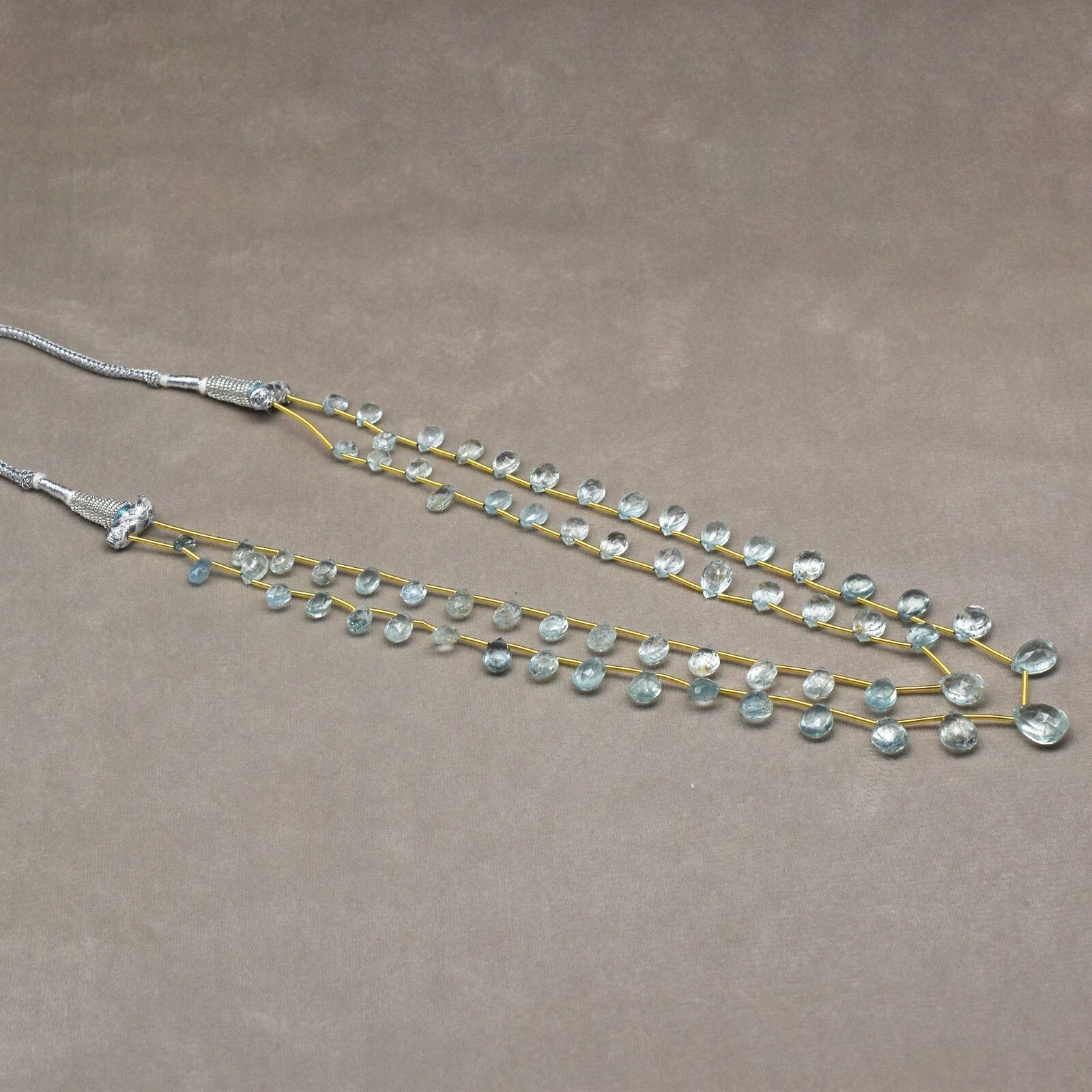 Natural Blue Aquamarine 116ct Teardrop Beads Fashion Necklace