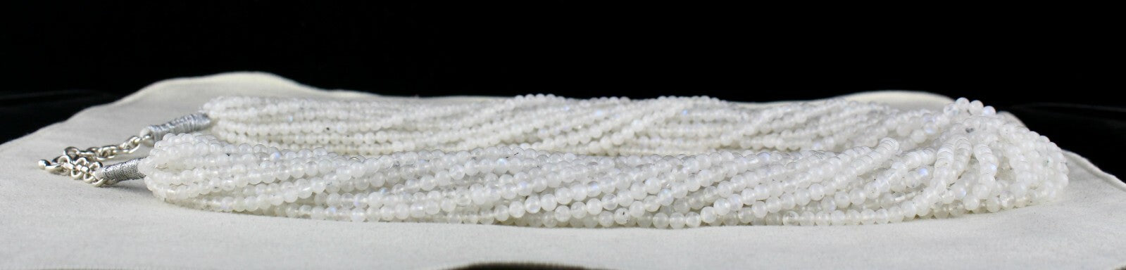 Rainbow Moonstone Beaded Necklace 1263 Ct Natural Gemstone 25 String Fashion