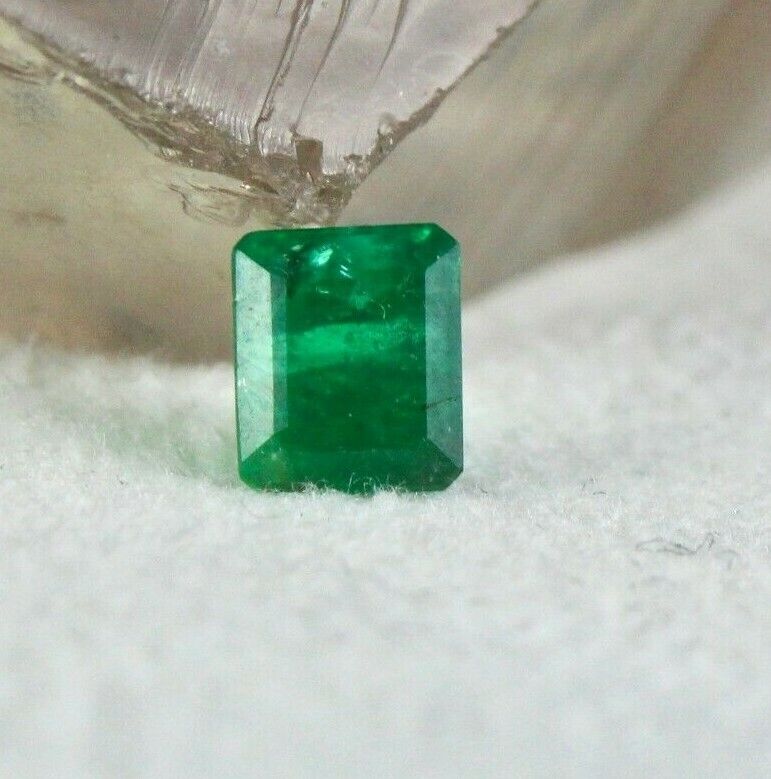 Rare Natural Untreated Zambian Emerald Octagon Cut 1.35 Ct Gemstone Ring Pendant