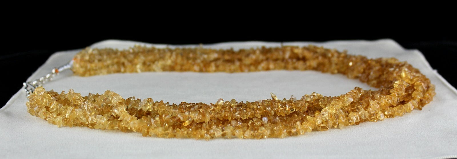 Natural Yellow Citrine 1325 Ct Uncut Beads Sterling Silver Gemstone Necklace