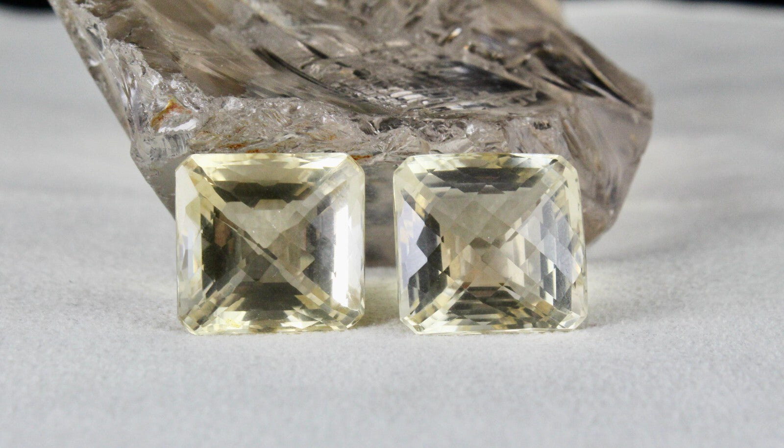 Natural Yellow Citrine Pair 69.50 Ct Square 2 Pcs Loose Gemstone Earring