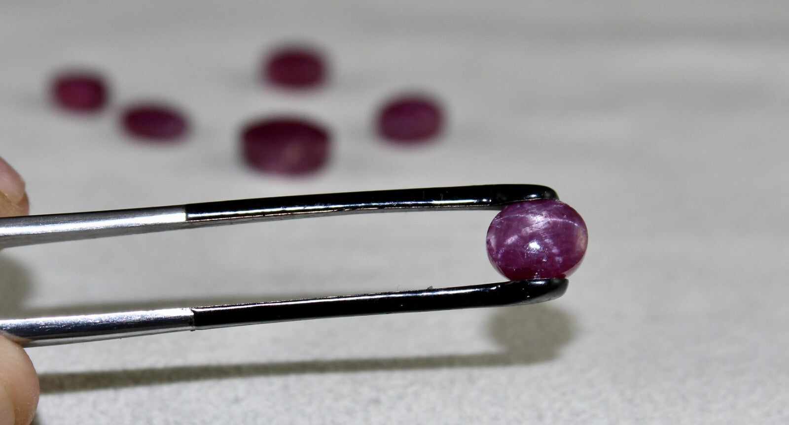 Certified Natural Star Ruby Oval Cabochon 23.09ct 6pc Loose Gemstone Set