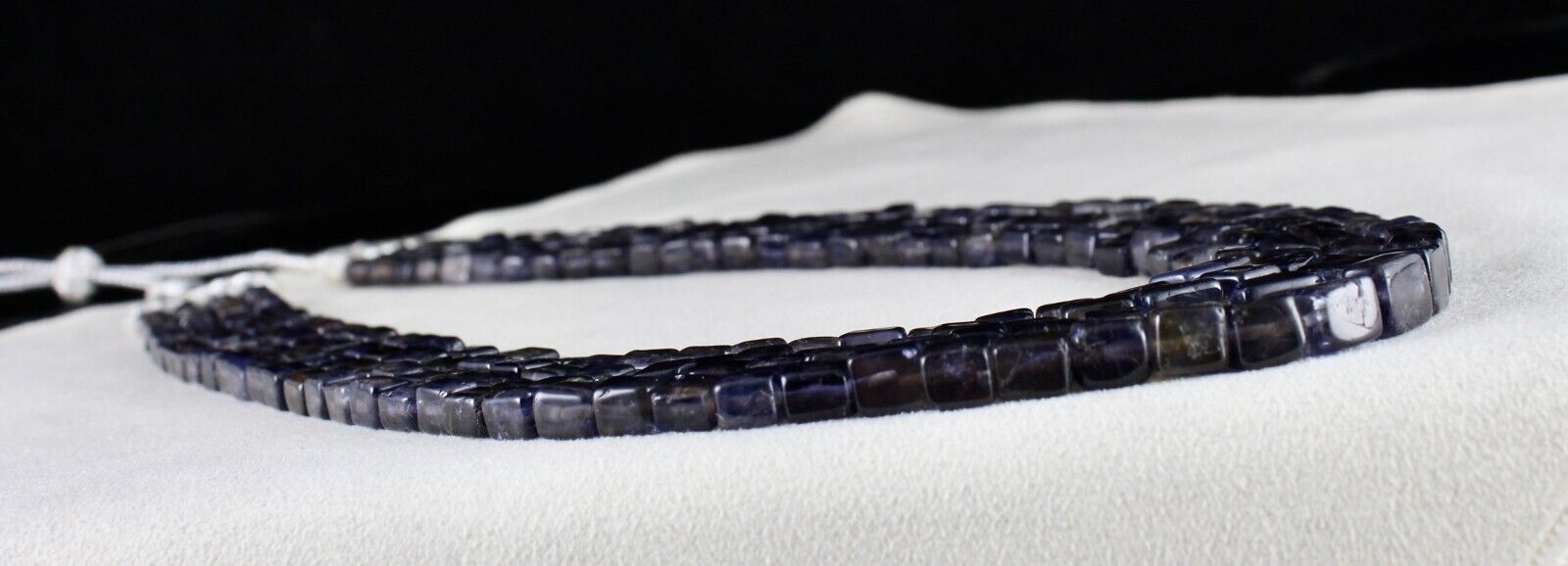 Blue Natural Iolite Square Beads 4 L 664 Ct Antique Gemstone Fashion Necklace