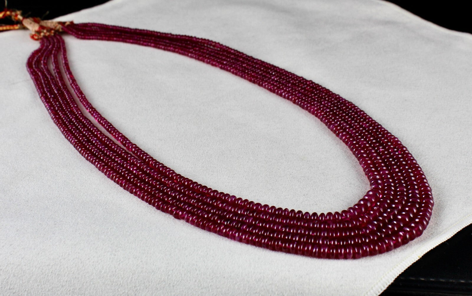 Certified Natural Glass Filled Ruby Beads Necklace 466 Ct Gemstone, For Women