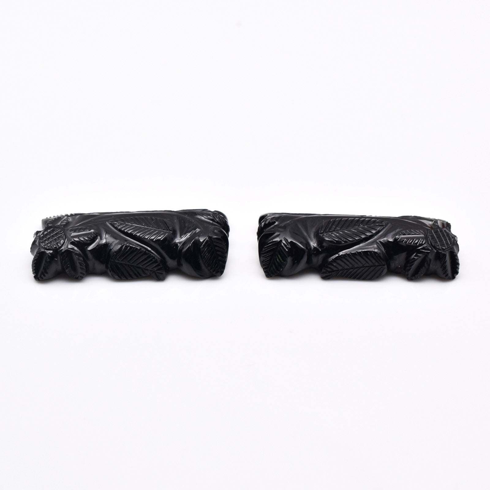 Natural Green Tourmaline 47.91 Ct Engraved Gemstone Pair For Earring Design