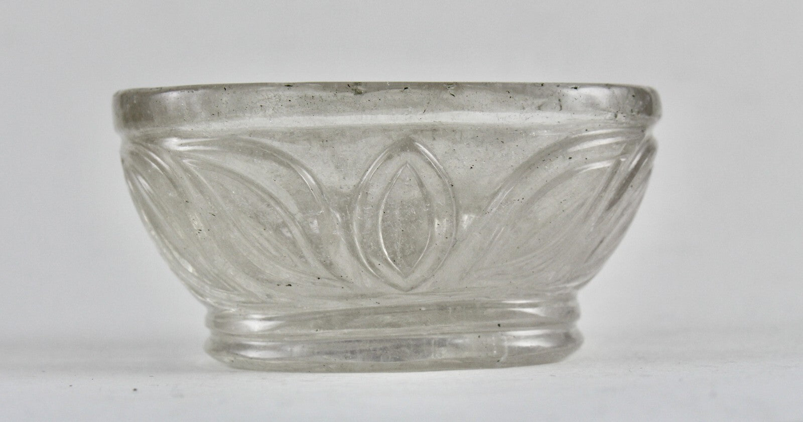 Antique Carved Natural Rock Crystal Quartz Oval Gemstone Bowl 505 Ct Decor