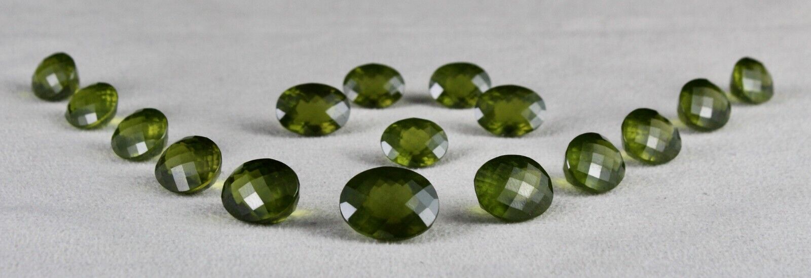 Natural Green Vesuvianite Idocrase Oval 16 Pc 132.90 Ct Gemstone Designing Set