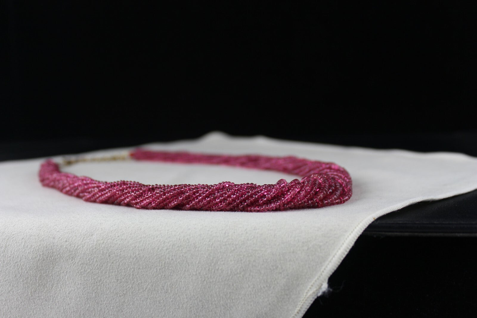 Certified Natural Spinel Beads Necklace 482 Ct Sterling Silver Clasp 18" Round