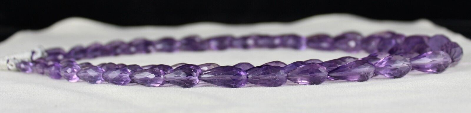 NATURAL PURPLE AMETHYST BEADS TEAR DROPS 3L 764 CARATS GEMSTONE FINEST NECKLACE