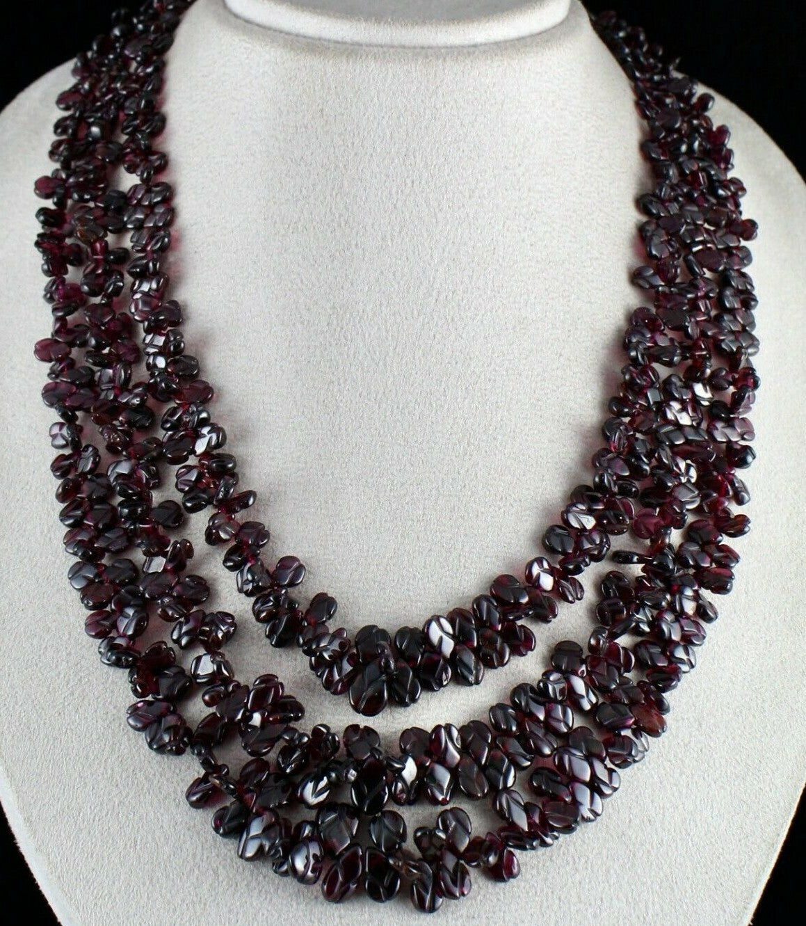 Certified Natural Pink Garnet 986ct Beads Fancy Leaves Gemstone Necklace