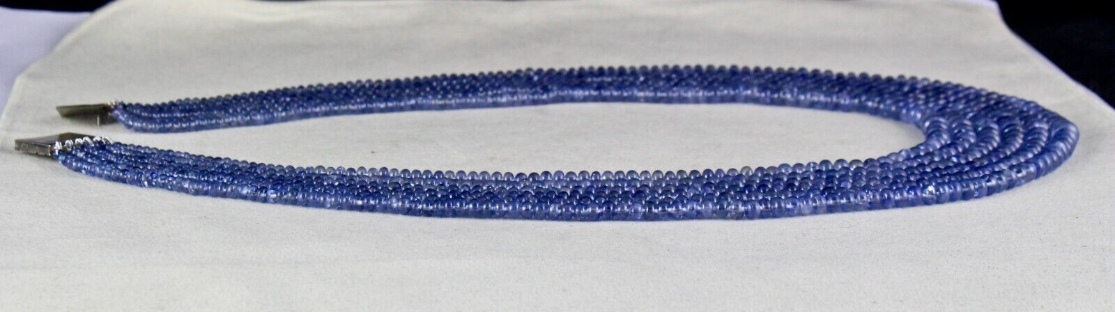 Exclusive Natural Blue Sapphire Beads Round 6 Line 739 Carats Gemstone Necklace