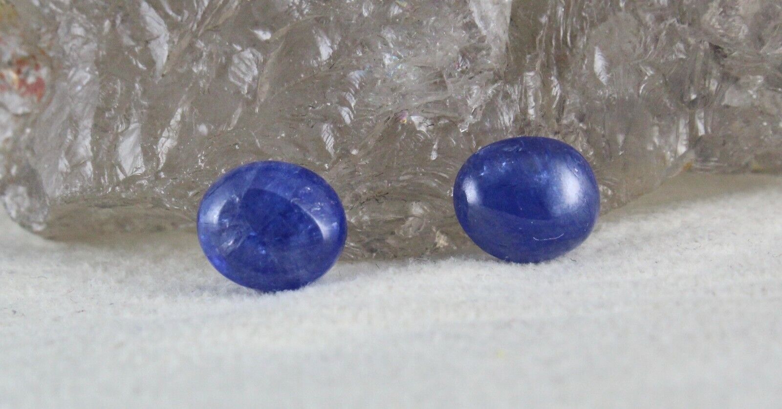 Natural Blue Sapphire Oval Pair 6.89 Carats Untreated Gemstone Earring Designing