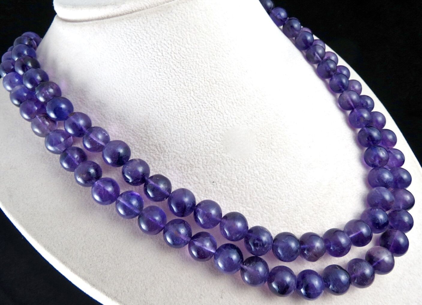 Natural Amethyst Beads Round 2 L 800 Ct Semi Precious Big Gemstone Fine Necklace