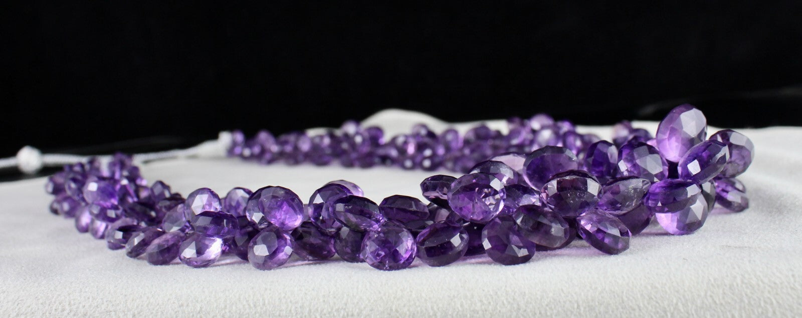 Certified Natural Purple Amethyst 1157 Ct Teardrop Beads 2 L Necklace For Women