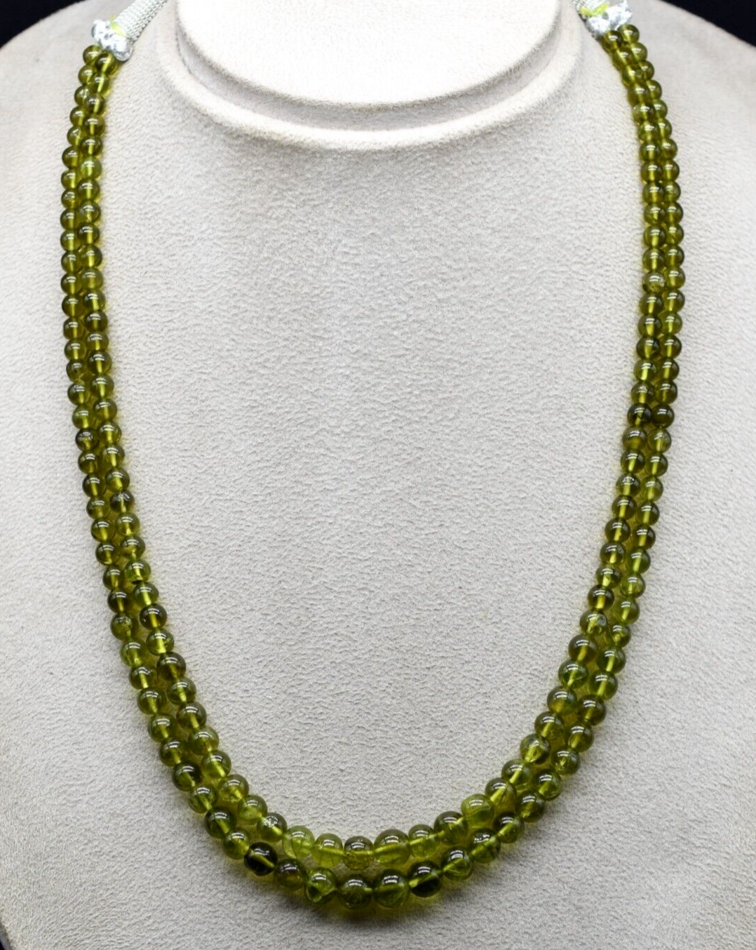 Natural Peridot Necklace Round Beads 299 Ct Semi Precious Drilled Gemstone