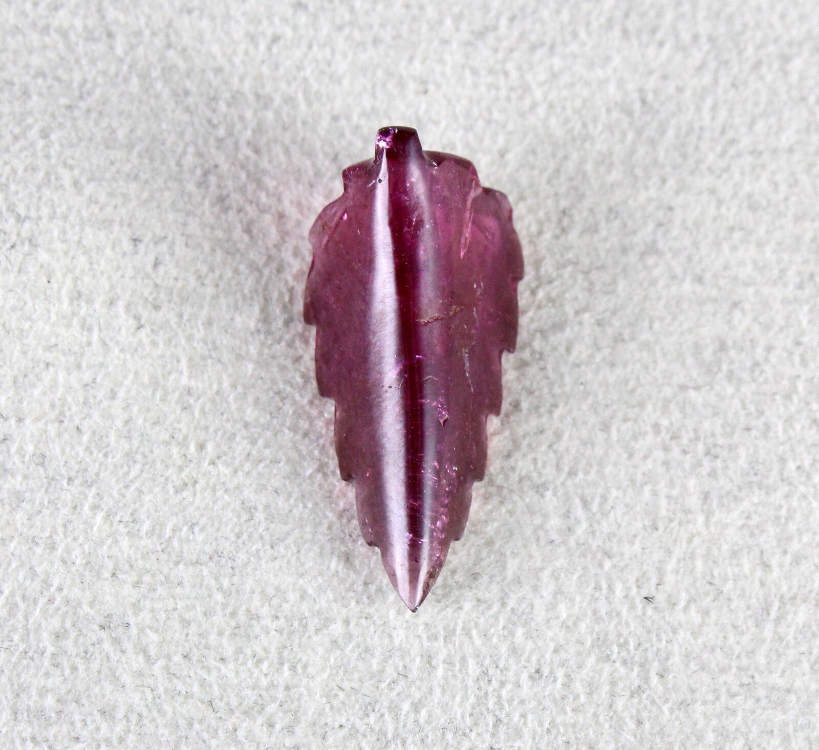 Natural Pink Tourmaline 6.92 Ct Carved Leaf Gemstone For Pendant Ring Design